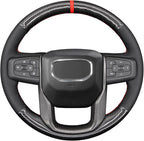 MEWANT Steering Wheel Cover for GMC Sierra Steering Wheel Cover for GMC Sierra 1500 / Sierra 1500 Limited/Sierra 2500 / Sierra 3500/ Yukon (XL) Hive Microfiber Leather