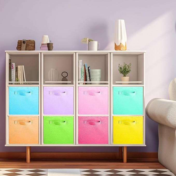 ShellKingdom Storage Bins, Foldable Fabric Storage Cubes And Cloth Storage Organizer Drawer For Closet And Toys Storage, 8 Pa
