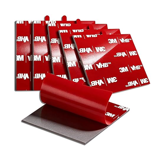3M Double Sided Adhesive Pads for Dash Cam Mount 2.2" x 2.2" 6 Pack Heavy Duty Mounting Tape for Windshield GPS Camera Holder Dashboard & Outdoor Automotive Applications