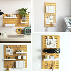 Keepo Peg Board Wall Organizer – Plastic Pegboard Panels, Modular Peg Board Storage System for Home Office, Craft Room, Gamin