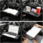 TSY TOOL 2 Pack Steering Wheel Tray, Car Desk, Two Sided Laptop Drink Food Work Table Holder for Constant Travelers, Fits Most Vehicles Steering Wheels