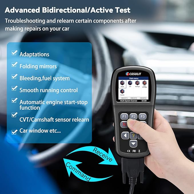 OBD2 Scanner Code Reader for Chevy/GMC Full System Diagnostic Scan Tool, Transfer Case ABS SRS EPB CKP Oil Reset 30+ Special