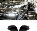 Compatible with Tesla Model 3 Side Mirror Cover Replacement 2017 2018 2019 2020 2021 2022 2023 2024, Left & Right Side Rearview Mirror Cover Cap for Model 3 Accessories(Black) 2pcs