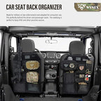 WYNEX Car Seat Organizer, Molle Backseat Cover Organizer Protector with Sling Rack, Visual Pocket and Patch, Universal Vehicle Fits for F150, Jeeps, Pickups & Trucks for Road Trips (2-Packs)