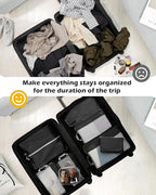 Gonex Expandable Mesh Packing Cubes - 8 Set Compression Organizer for Travel Essentials with Toiletry, Laundry, Shoe & Cable 