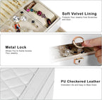 Jewelry Box, 3-Layer Jewelry Boxes for Women, Stud Earings Holder Jewelry Organizers and Storage with Removable Jewelry Tray,