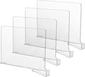 CY craft Acrylic Shelf Dividers for Closets,Wood Shelf Dividers, 4 PCS Clear Shelf Separators,Perfect for Clothes Organizer a