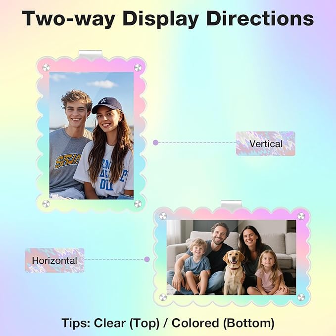 HIIXHC 2Pcs Car Picture Holder, Colored Car Visor Photo Clip, Magnetic Car Sun Visor Picture Holder for 3" Photos, Car Photo Holder, Car Visor Photo Frame for Car Accessories Interior Decor