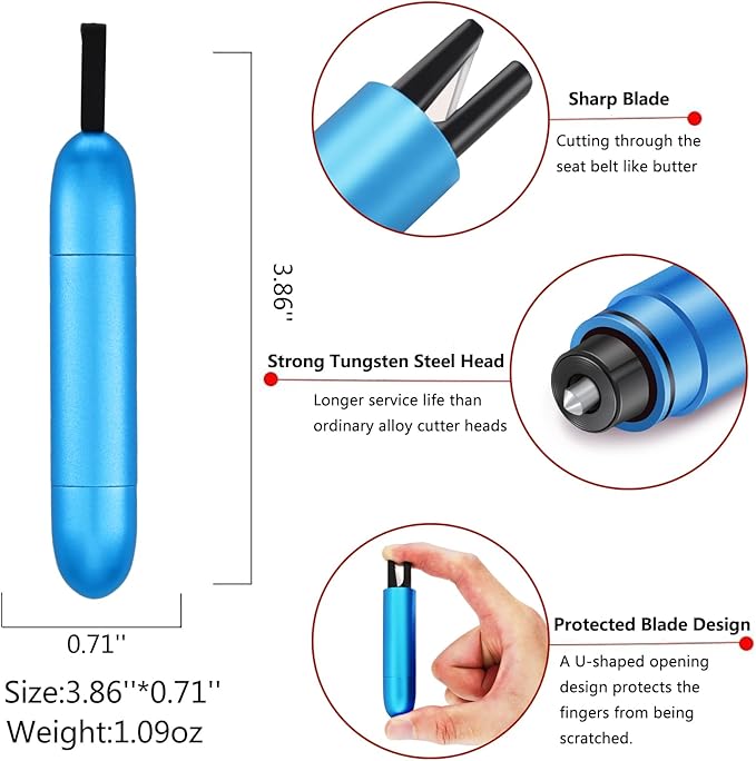 Car Safety Hammer Window Breaker and Seat Belt Cutter, Multi-Function Car Emergency Escape Tool Life-Saving Emergency Artifac