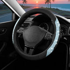 PIC AUTO Steering Wheel Cover, Light Blue Sparkly Crystal Bling Glitter with Leather, Universal Fit 14.5"-15.5" Steering Whee