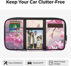 Hummingbird Car Sun Visor Organizer, Zipper Visor Organizer Storage Pouch, Card Holder, Adjustable Elastic Bands for Most Vehicles, Suvs & Trucks Scratch-Resistant Auto Interior Accessories
