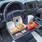 2 in 1 Automotive Car Steering Wheel Tray for Ford F150 F250 F350 Transit Ranger Bronco Explorer Fusion Mustang Truck Accessories 2004-2025,for Laptop, Tablet, iPad Or Notebook Car Travel Table