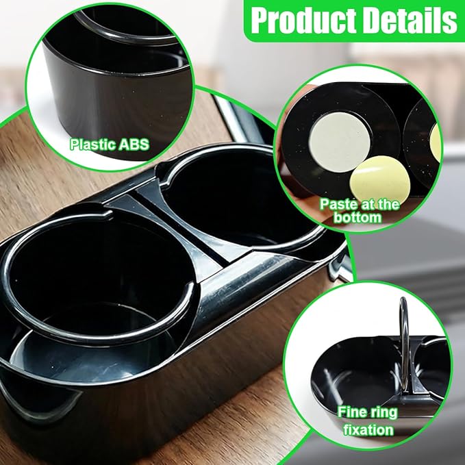 Craedli Car Center Console Cup Holder, Automotive Beverage Holder for Fixing Water Cups and Drinks, Self-Adhesive Vehicle Int