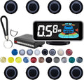 Backup Parktronic System Car Auto Vehicle Reverse with 8 Parking Sensors kit, LCD Display, Distance Detection (Meter/Foot Switchable), Buzzer Alarm and Voice Prompt Function（Black）