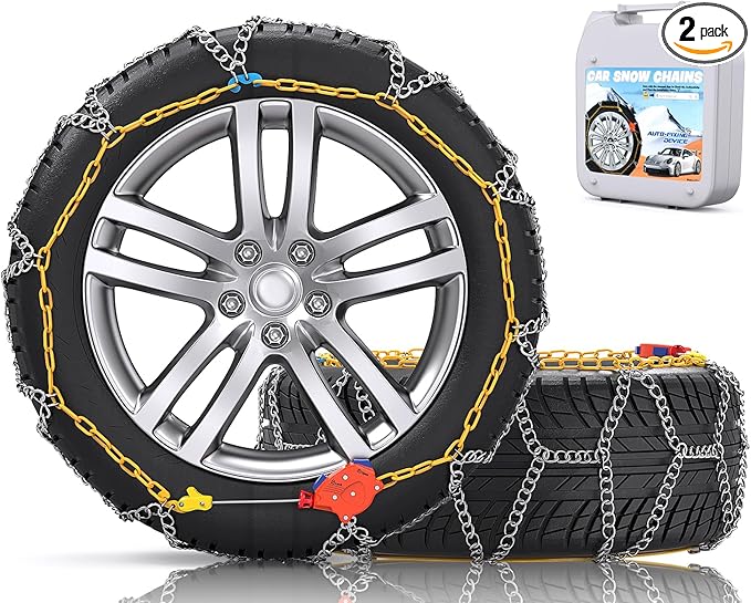 Snow-Chains Auto Fixing 1 Min Quick Fit Easy Installation Tire-Chains, Portable Reusable Universal Emergency Tire Traction Ch