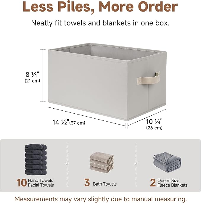 StorageWorks Storage Baskets for Shelves, Fabric Storage Bins, Closet Organization and Storage Baskets, Organizer Bins for Cl