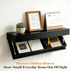 Magic Flap Hidden Shelf with Secret Compartment, Wall Mounted Floating Shelf with Concealed Storage Drawer, Hidden Compartmen