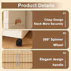 Portable Closet Wardrobe with Magnetic Doors, Foldable Armoire Wardrobe Closet with 2 Hanging Rods, 9 Cubes and 6 Hangers, Be