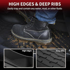 LASFIT Floor Mats Fit for Lincoln Continental 2020 2019 2018 2017, All Weather Floor Liner TPE Custom Fit Car Mats for Lincoln Continental 1st & 2nd Row Rubber Mats, Black,Tasteless