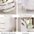Makeup Organizer for Vanity, Large Capacity Skincare Cosmetic Organizer Countertop with 2 Drawers, Cosmetic Display Cases Mak