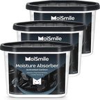 Moisture Absorbers, Efficient Activated Charcoal Humidity Absorber & Odor Absorber Boxes, Refillable Car Dehumidifier for