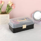 BTSKY 3-Layer Plastic Dividing Storage Box Craft Organizer with Adjustable Spacers Portable Handled Art Supply Organizer Mult