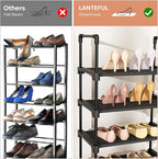 LANTEFUL Tall Shoe Rack 8 Tiers, 16-20 Pairs Shoe and Boots Organizer Storage Sturdy Shoe Shelf, Narrow Vertical Shoe Rack fo
