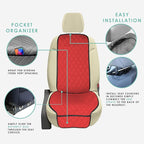 FH Group Car Seat Cushion – Neosupreme Single Front Seat Cover with Front Pockets, Airbag Compatible, Universal Fit Car Seat 