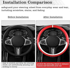 Car Leather Steering Wheel Cover - Panapi Material, Universal 14.5-15 Inch Leather Anti-Slip Breathable Auto Steering Wheel C