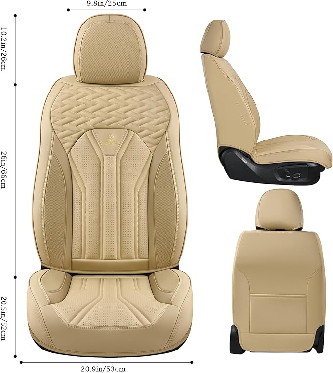 FLORICH Leather Seat Covers, Seat Covers Full Set, Car Seat Protectors 5 Seats, Automotive Seat Covers Fit for Most Cars Truc