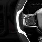 West Llama Customized Auto Car Steering Wheel Cover for Dodge RAM 1500 2500 3500, 15.5-16 inch (White+Red-Large Size)