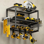 YYR Heavy Duty Power Tool Organizer Wall Mount, Cordless Drill Hanger Storage Rack, Battery Tools Holder with Charging Statio