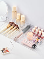 SMARTAKE 37-Piece Drawer Organizer with Non-Slip Silicone Pads, 4-Size Desk Drawer Organizer Trays Storage Tray for Makeup, J