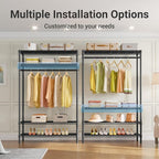 VIPEK V1 Plus Heavy Duty Clothes Rack with Shelves - 4 Tiers Adjustable Height | Holds Up to 540lbs | Perfect for Small Space