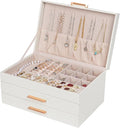 Dajasan Jewelry Box Organizer, 3-Tier Large Jewelry Storage Organizer with 2 Drawers, Space-Saving Jewelry Boxes for Women, P