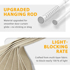Jilron Accordion Door Curtain Set - 100% Blackout, with Curtain Rod Included, for Bedroom Privacy Protection (Off white-43 W 