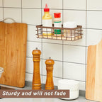 Funrous 2 Pcs Metal Small Wire Basket Wall Hanging Wire Basket Hang Small Bathroom Kitchen Storage Organizer Toilet Paper Mes