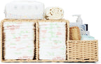 Diaper Caddy Organizer, Hand Rattan Nursery Storage Basket for Baby Essentials, Baby Changing Table Organizer Perfect Nursery