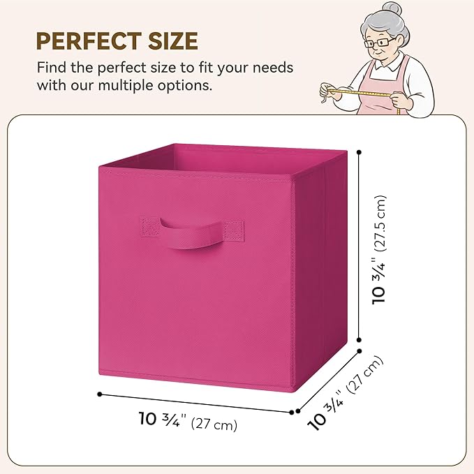 GRANNY SAYS 11 Inch Cube Storage Bins, Cube Storage Organizer, Fabric Storage Bins, Storage Cubes for Shelves, Closet, Toy St
