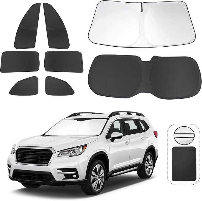 TINGLU Window Shades for Subaru Ascent Touring 2019-2026 Accessories Car Side Full Windows Rear Triangular Windshield Sun Shade Sun UV Rays & Privacy Protection for Camping,Napping,and Relaxing 8PCS