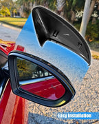 Left Driver Side Mirror Cover Fit for Volkswagen Jetta 2019 2020 2021 2022 2023 2024, Rearview Mirror Cover Without Turn Signal Replace 17A857537AGRU, Black