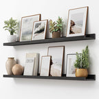 Picture Ledge Shelf, Floating Shelves Set of 2, Solid Pine Wood 55'' Long Large Nursery Book Shelves for Toys Storage, Kids B