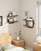 Hexagon Floating Shelves and Floating Shelves Set of 3 Bundle, Wall Mounted Storage Shelves, for Living Room, Bedroom, Kitche
