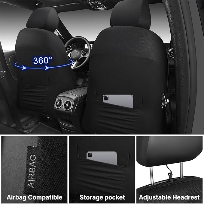 CAR PASS 3D Foam Mesh Leather Car Seat Covers Front Seats, Breathable Front Seat Cover for Cars, Comfortable Universal Fit fo