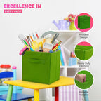 4E's Novelty 6 Packs 11 Inch Rainbow Color Storage Cube Bins, Colorful Storage Baskets For Nursery, Kids Room, Fabric Baskets