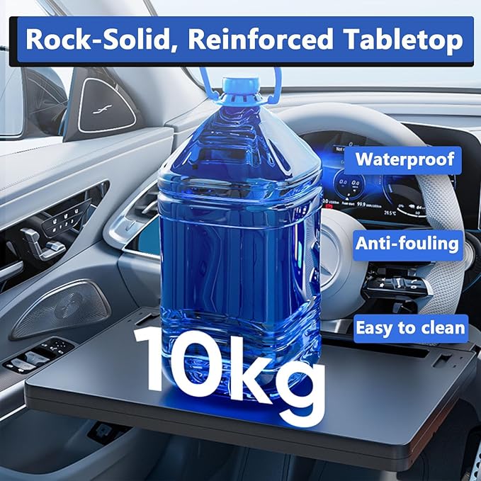Extendable Car Steering Wheel Tray – Adjustable Car Steering Wheel Desk for Laptop & Eating, 2-in-1 Food Trays for Car, Office, Steering Wheel Desk with Slot for Tablet
