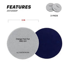 Maxshine 3" Universal 2-Pack 3000 Grit Purple Velvet Orange Peel Remover Polishing Pads – Hook & Loop for Easy Attachment – Professional Pad for Paint Texture Leveling & Detailing