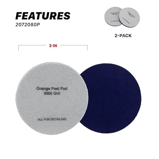 Maxshine 3" Universal 2-Pack 3000 Grit Purple Velvet Orange Peel Remover Polishing Pads – Hook & Loop for Easy Attachment – Professional Pad for Paint Texture Leveling & Detailing