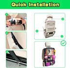 Car Organizer Kick Mats Back Seat Protector, Car Back Seat Organizer with Tablet Holder Pocket for Kids, Travel Accessories with 10 Storage Pockets, 2 Pack