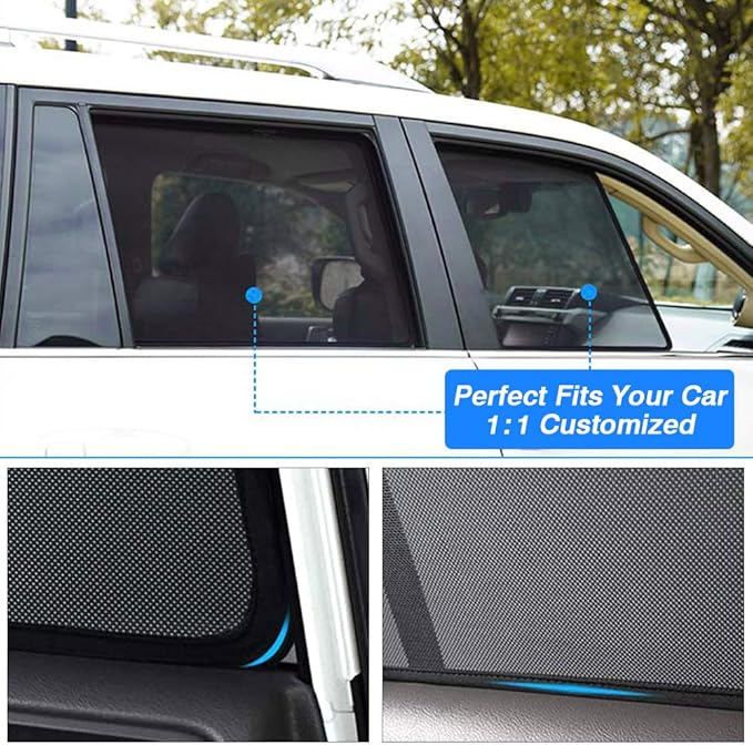 Powerty Custom Fit for Side Window Shade Toyota RAV4 2019-2024 2025-6 Pack 100% Light Block Car Priavcy Curtains Shades for Baby, Camping, Napping, Sleeping
